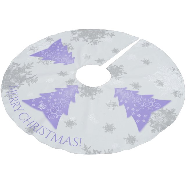 Jupon De Sapin En Polyester Brossé Jupe Festive de Noël Lavender (Angle)