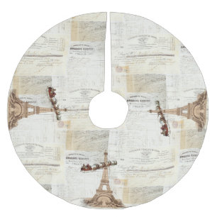 Jupon De Sapin En Polyester Brossé Jupe française vintage d'arbre de Noël de Père