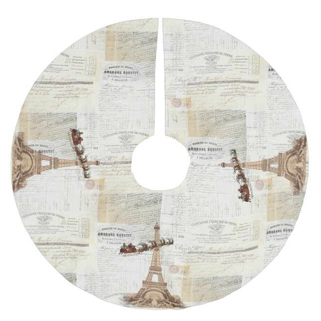 Jupon De Sapin En Polyester Brossé Jupe française vintage d'arbre de Noël de Père (Devant)