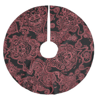 Jupon De Sapin En Polyester Brossé Jupe gothique rouge et noire