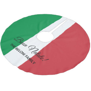 Jupon De Sapin En Polyester Brossé Jupe italienne d'arbre de Noël de drapeau de Buon