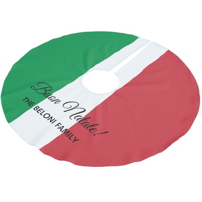 Jupon De Sapin En Polyester Brossé Jupe italienne d'arbre de Noël de drapeau de Buon (Angle)