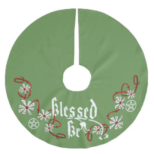 Jupon De Sapin En Polyester Brossé Jupe païenne d'arbre de Noël, jupe d'arbre de