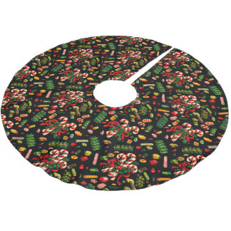 Jupon De Sapin En Polyester Brossé Jupe Vintage Christmas Candy Tree