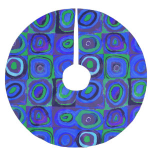 Jupon De Sapin En Polyester Brossé Kandinsky Farbstudie Quadrate Carrés bleus