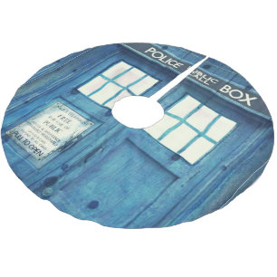 Jupon De Sapin En Polyester Brossé La police vintage téléphone la cabine téléphon