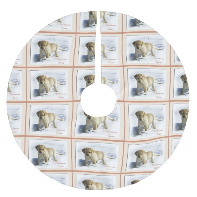 Jupon De Sapin En Polyester Brossé Labrador Retriever Christmas (Devant)