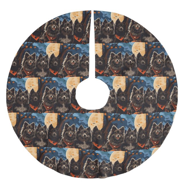 Jupon De Sapin En Polyester Brossé Lapphund finlandais Halloween Éffrayant (Devant)