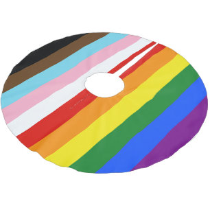 Jupon De Sapin En Polyester Brossé Le drapeau de fierté à onze bandes de SlipperyJoe'