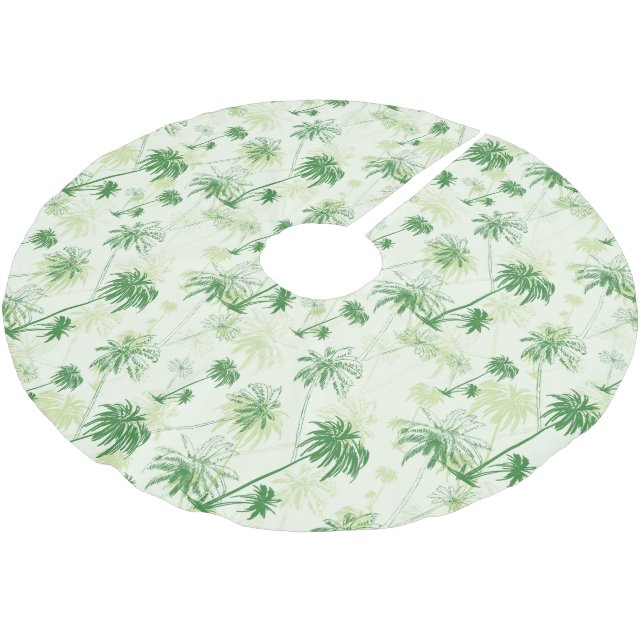 Jupon De Sapin En Polyester Brossé Le Motif Green Palm Tree (Angle)