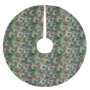 Jupon De Sapin En Polyester Brossé Le paon fait varier le pas de la jupe d'arbre