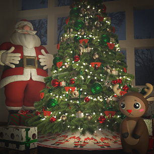 Jupon De Sapin En Polyester Brossé Le Père Noël HoHoHo