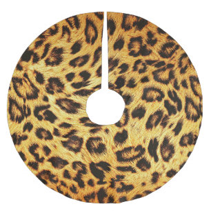 Jupon De Sapin En Polyester Brossé Leopard tendance : Motif de design de peau.
