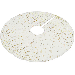 Jupon De Sapin En Polyester Brossé Les étoiles de jupe-d'or