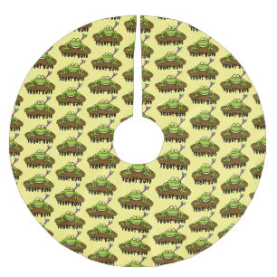 Jupon De Sapin En Polyester Brossé Les grenouilles règnent sur la grenouille verte dr