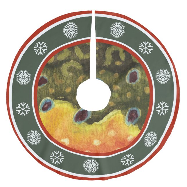 Jupon De Sapin En Polyester Brossé Les rouleaux de pêche et le flétan de neige d'hive (Devant)