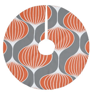 Jupon De Sapin En Polyester Brossé Lignes ondulées : motif vintage géométrique.