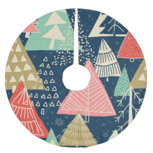 Jupon De Sapin En Polyester Brossé L'Illustration Festive Des Arbres De Noël.