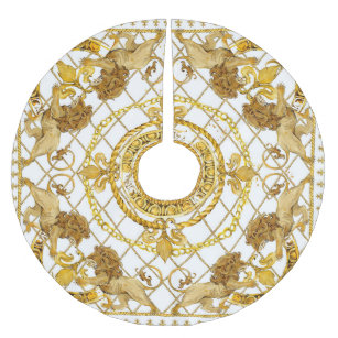 Jupon De Sapin En Polyester Brossé Lion d'or : damas soie design foulard