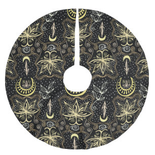 Jupon De Sapin En Polyester Brossé Lotus d'or : Elégance Vintage du croissant.