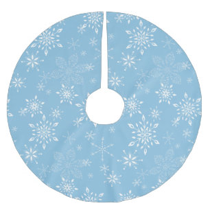 Jupon De Sapin En Polyester Brossé Lt Blue de flocons de neige