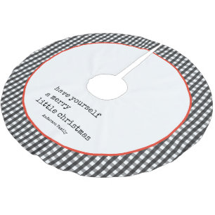 Jupon De Sapin En Polyester Brossé Machine à écrire minimaliste Joyeux petit Noël