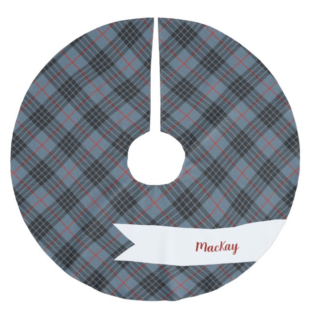 Jupon De Sapin En Polyester Brossé MacKay Blue Tartan Plaid Scottish Motif (Devant)
