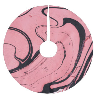 Jupon De Sapin En Polyester Brossé Main en marbre rose noir dessinée