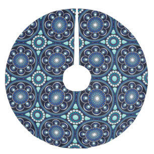 Jupon De Sapin En Polyester Brossé Mandala Aqua Diaphonous Chic Elegant Buterflies B