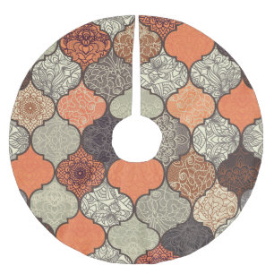 Jupon De Sapin En Polyester Brossé Mandala coloré : Patchwork Islamique Sans Seamless