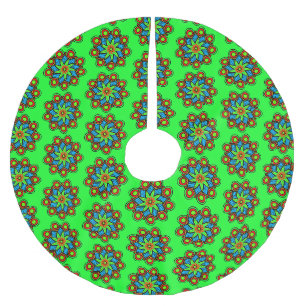Jupon De Sapin En Polyester Brossé Mandala fou-coloré à la main