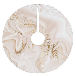 Jupon De Sapin En Polyester Brossé Marbre liquide : Planche d'or artistique