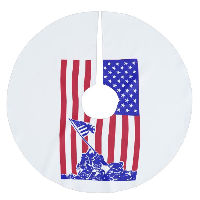 Jupon De Sapin En Polyester Brossé Marines, drapeau américain (Devant)