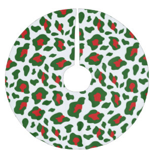 Jupon De Sapin En Polyester Brossé mauvais empreinte de léopard de noël