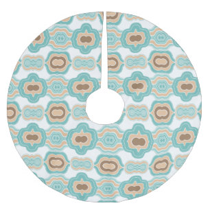 Jupon De Sapin En Polyester Brossé Médaillon bleu/tan/marron coloré