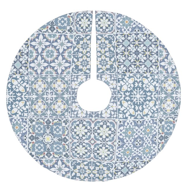 Jupon De Sapin En Polyester Brossé Mediterranean Tiles, Moroccan, Majolica, Azulejo (Devant)