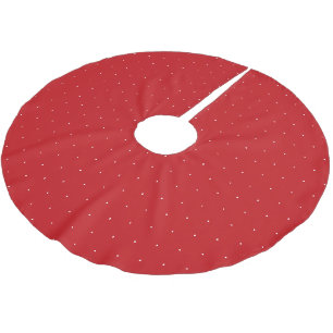 Jupon De Sapin En Polyester Brossé Mel rouge blanc pois petit motif Noël