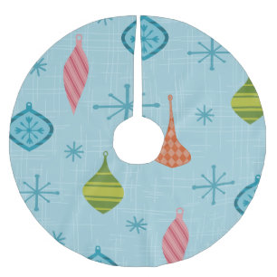 Jupon De Sapin En Polyester Brossé Mi-Siècle moderne ornements de Noël