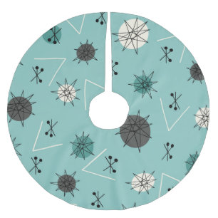 Jupon De Sapin En Polyester Brossé Mi-Siècle Moderne Starburbs Turquoises