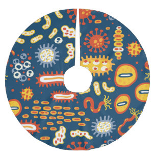 Jupon De Sapin En Polyester Brossé Microorganismes Bleu foncé : Motif de biologie