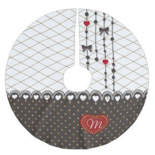 Jupon De Sapin En Polyester Brossé Mignon parties scintillant en dentelle faux or mot