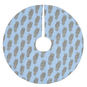 Jupon De Sapin En Polyester Brossé Mignonne manatée bébé avec bulles illustration