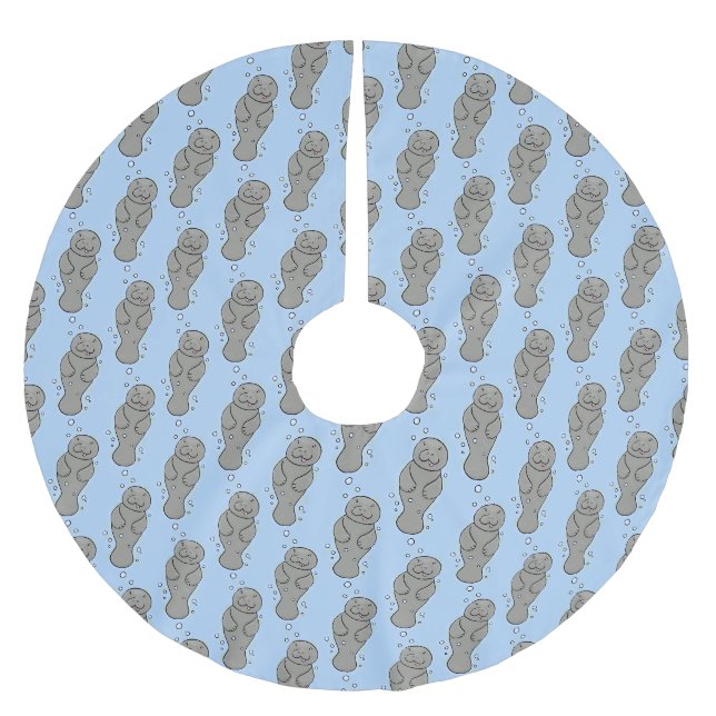 Jupon De Sapin En Polyester Brossé Mignonne manatée bébé avec bulles illustration (Devant)
