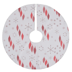 Jupon De Sapin En Polyester Brossé Milieu du siècle moderne Rouge d'hiver