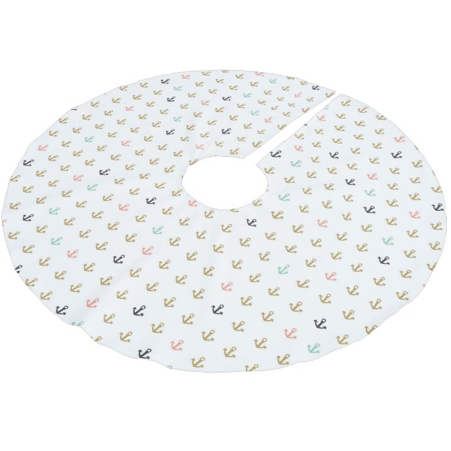 Jupon De Sapin En Polyester Brossé Mini Motif Ancre (Angle)