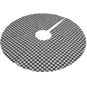 Jupon De Sapin En Polyester Brossé Mini motif de pied-de-poule noir et blanc