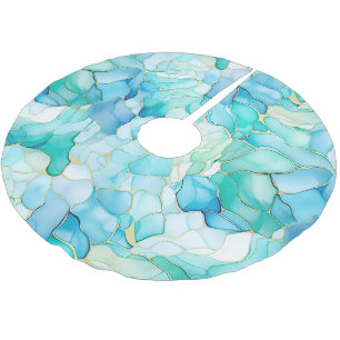 Jupon De Sapin En Polyester Brossé Mint Aqua Pearl Marbre or