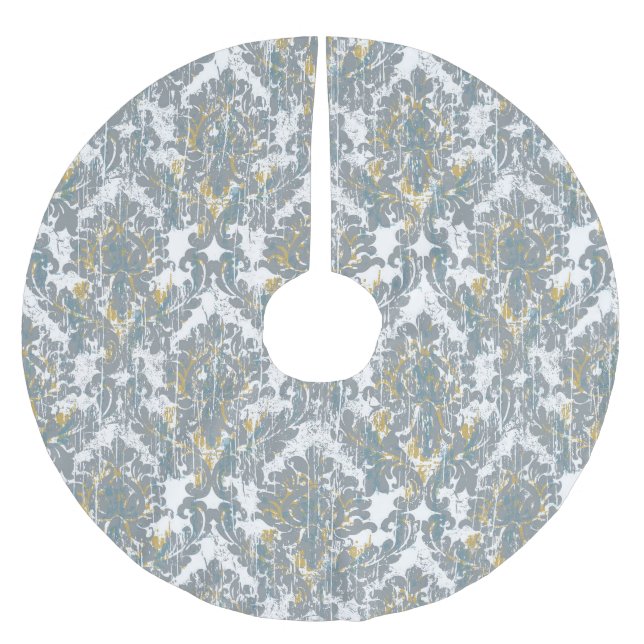 Jupon De Sapin En Polyester Brossé Modèle de Damas désorganisé (Devant)