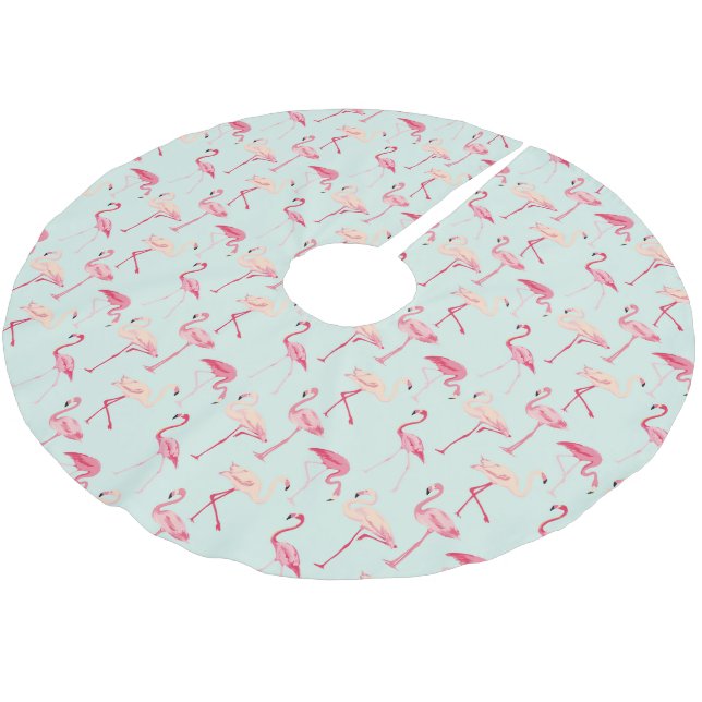 Jupon De Sapin En Polyester Brossé Modèle Flamingo rétro (Angle)
