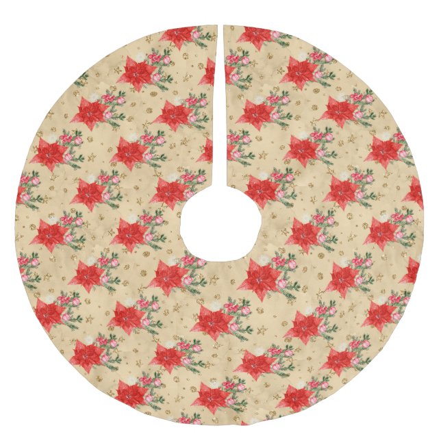 Jupon De Sapin En Polyester Brossé Modèle floral (Devant)